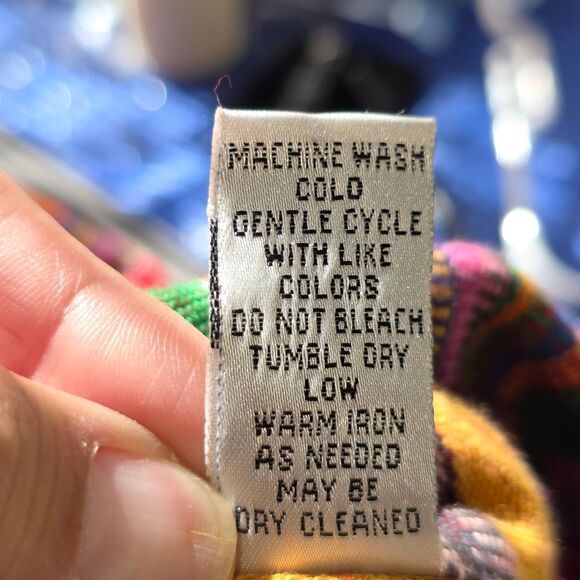 Chico’s Multicolor Striped Button-Up Jacket with Cross Stitching  Size 3 - Picture 6 of 17